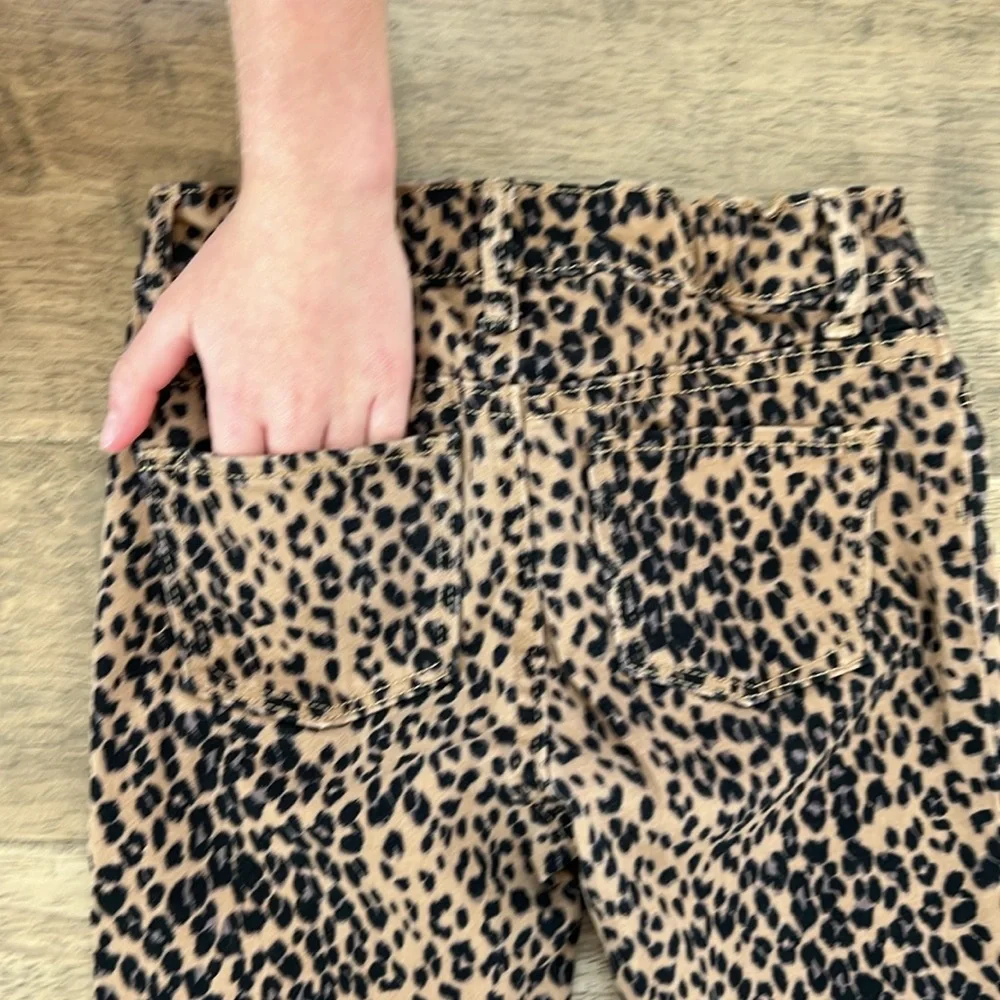 Old Navy Girls Jeggings Leopard Print and Dark Denim Skinny Jeans 7